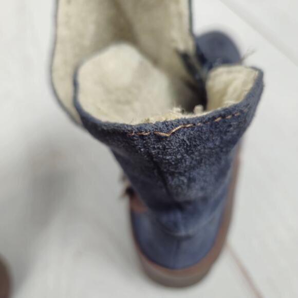 Naturalizer Talley Suede Sherpa Moto Boots Navy 8.5W - Picture 9 of 14